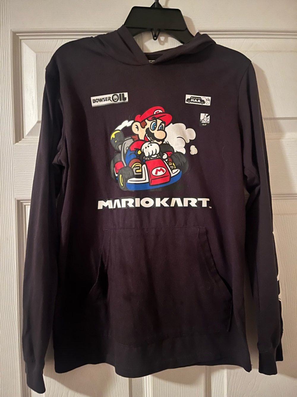 Nintendo Black Hoodie with Multicolor Mario Kart Graphic